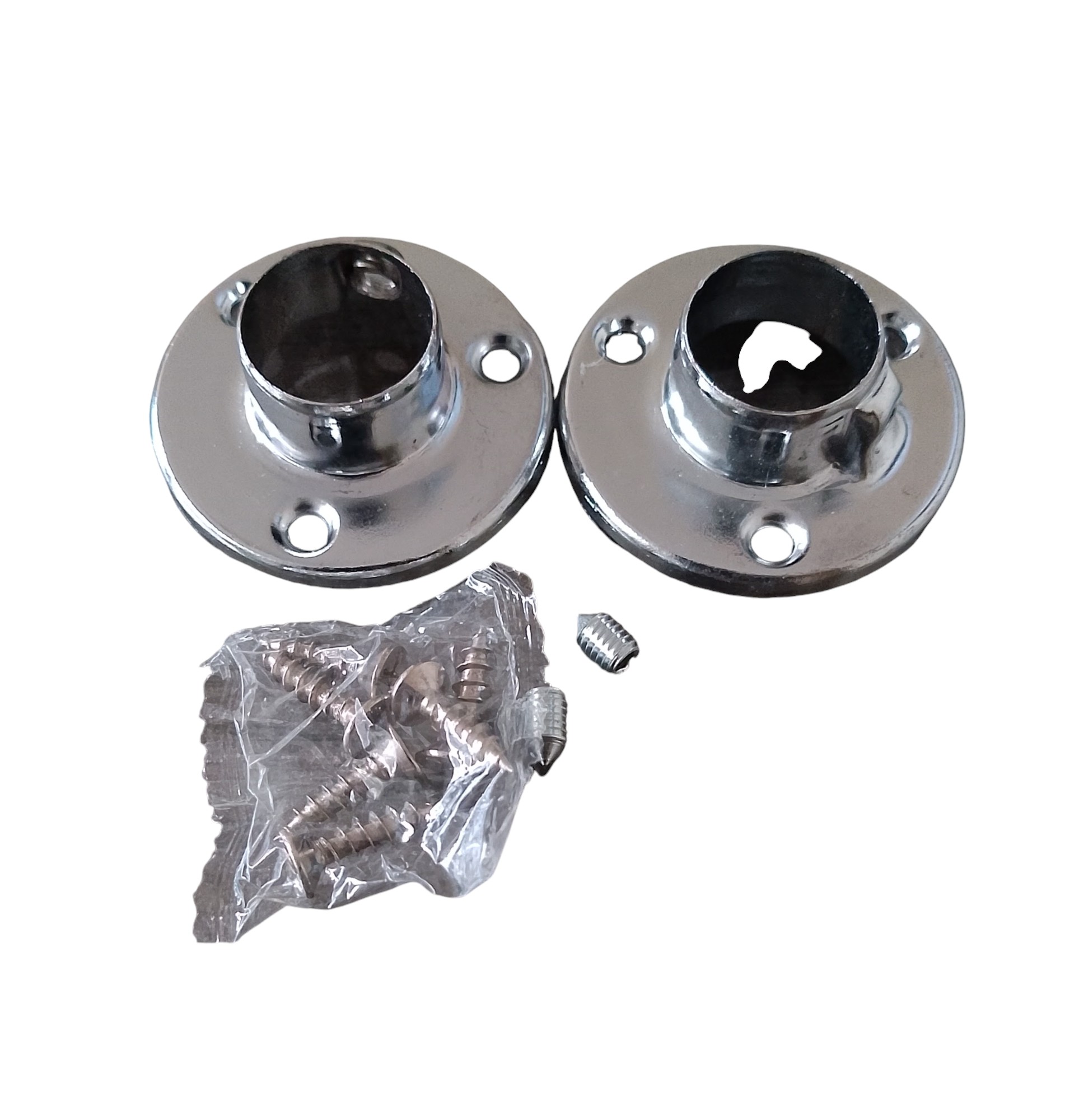 Chrome Bracket - Flange (3/4-inch)