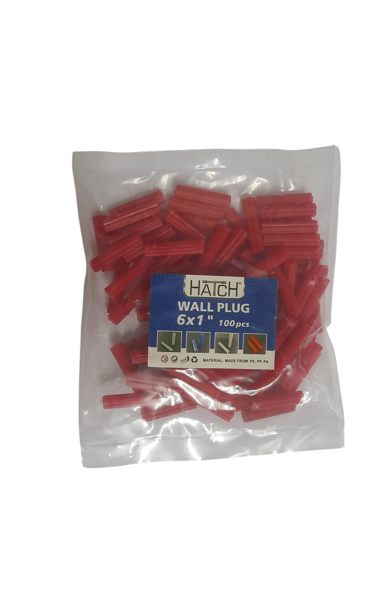 Wall Plug - Red Straight HATCH (M6)
