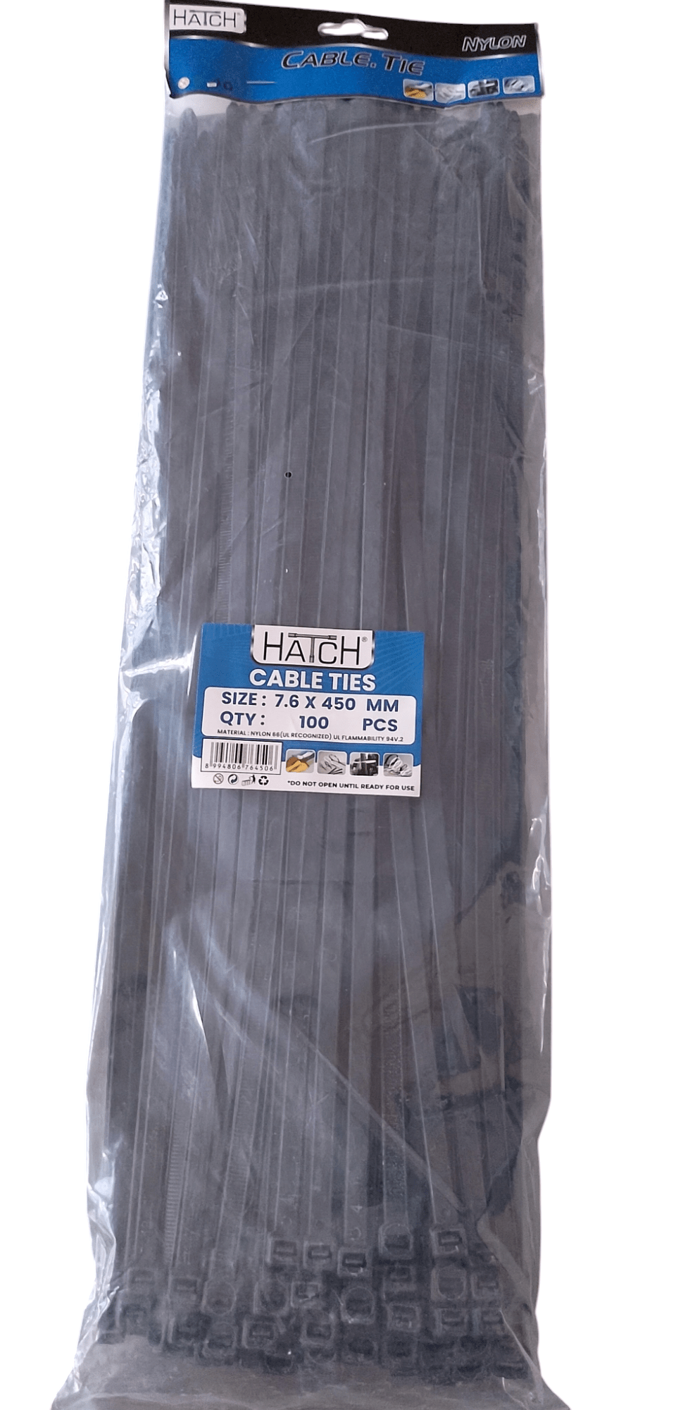 Cable Tie - Black HATCH 450mm
